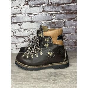 Colorado Vibram Distressed Brown Leather Lace Mid Hiking Trail Shoes Men 8.5M US